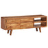 Swen Studio -  TV Cabinet Solid Acacia Wood with Carved Doors 117x30x40 cm